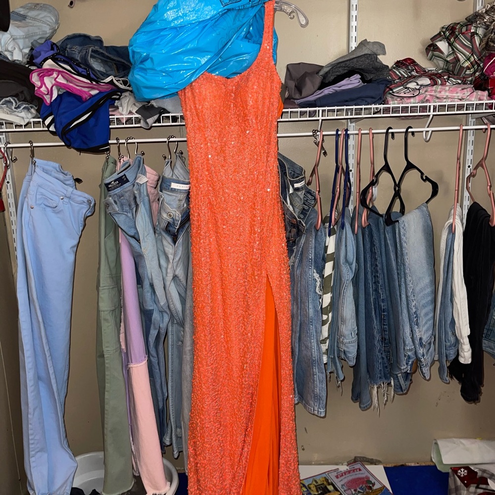 orange sherri hill prom dress